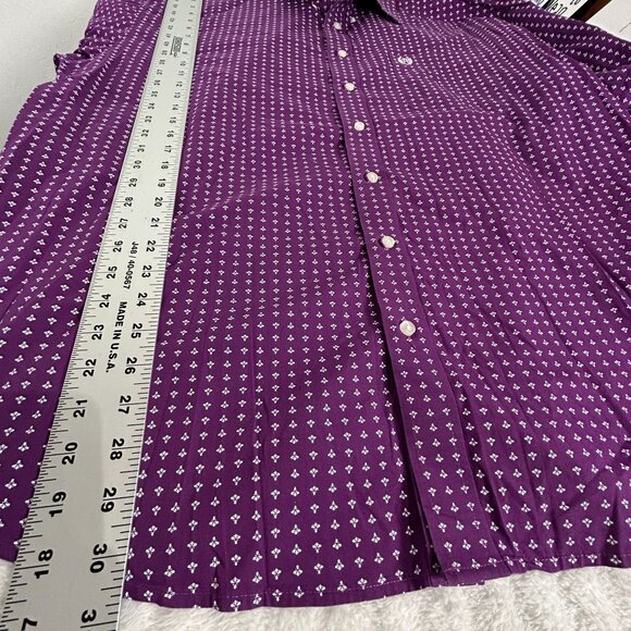 Panhandle Mens Purple Button-Down Shirt XL Cotton Western Style Long Sleeve - Picture 7 of 7